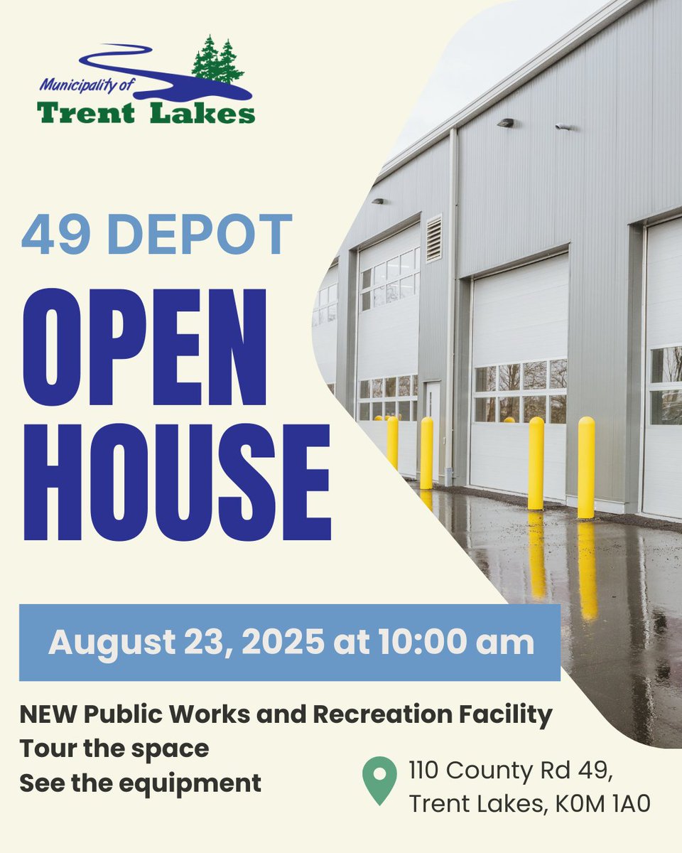 We’re just ONE day away from our Open House at the brand-new Mechanics Facility—the new home for our Public Works and Recreation &amp; Facilities teams! 🥳

Take a tour, check out the space, and see how it will serve Trent Lakes for years to come. (...and grab a cupcake, too!🧁)