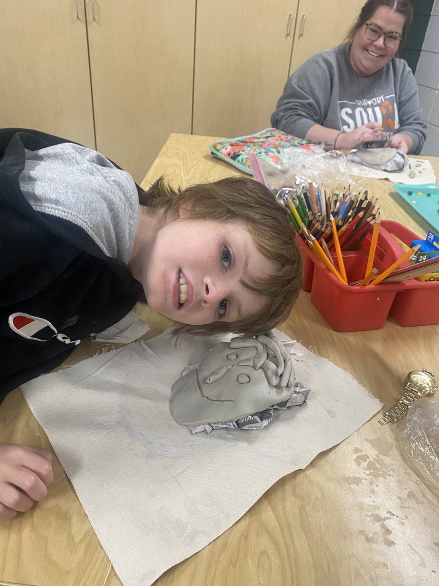 5 th grade students are making clay masks! Early this week we asked, imagined and planned our mark by creating self portraits. Now we are Creating . <a href="/mrsgause_GoZeps/">Mrs. Gause</a>