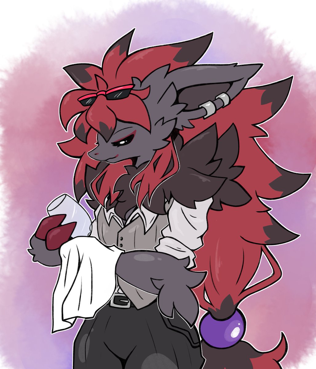 ZoroarksDen's tweet photo. Working hard or hardly working? 

Artwork done by @Shion_LobaArt 💜

#Zoroark #Pokemon #OC https://t.co/5U4PrqMsaw