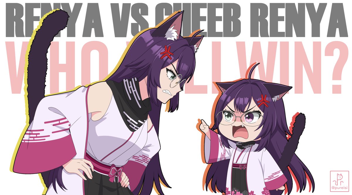 Well, this was fun! <a href="/RDDRena/">Rena</a> asked me to draw her and chibi her f̶i̶g̶h̶t̶ bickering. 
Who's smarter? It's def cheeb
Who's cuter? It's OG Renya
(opinions may vary!)

Thanks again for commissioning me! 💜

₊‧.°.⋆✮⋆.°.‧₊    
#VGenComm