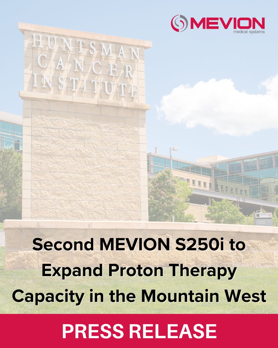 MevionMedical's tweet image. Huntsman Cancer Institute is expanding with a 2nd MEVION S250i proton therapy system 🎉. Doubling capacity means more patients across the Mountain West get advanced cancer care close to home. 💙

#ProtonTherapy #Mevion

Learn more: hubs.la/Q03F45KC0