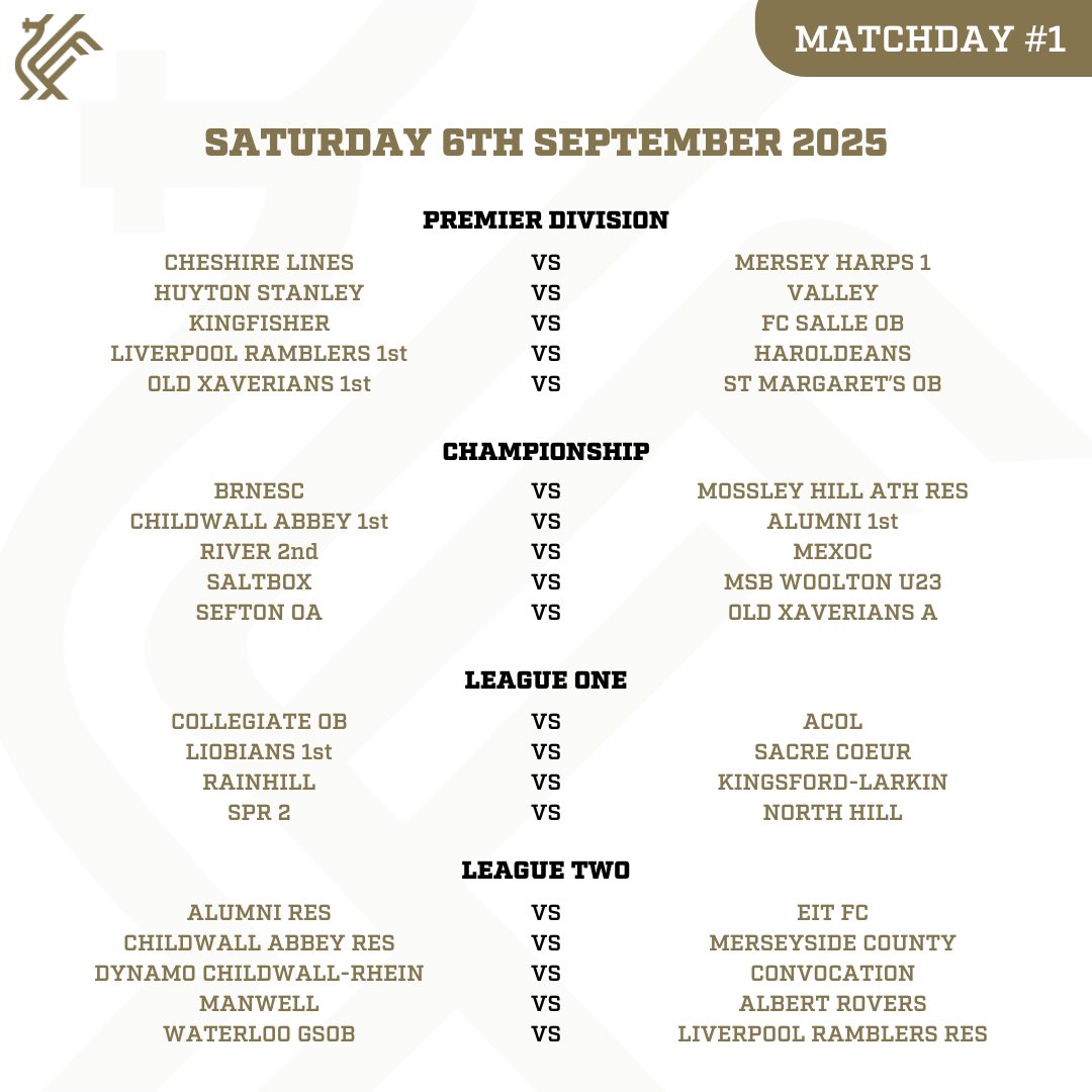 ChildwalAbbeyFC's tweet photo. First fixtures for the two Childwall teams are out, and what a good way to open the @lpoolfl season.

Both teams at home one after the other at our home pitch The Simpsons Hub.

6th September 

1st vs Alumni
Res vs Mersey County FC

Really looking forward to it now.

UpTheAbbey!! https://t.co/eykQdw94C3