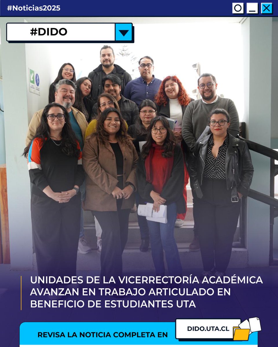 dido_uta's tweet photo. @UTarapaca fortalece la articulación de apoyos para estudiantes

La mesa interunidades de la Vicerrectoría Académica avanza en coordinación y nuevas propuestas en beneficio de la comunidad estudiantil.

Lee la nota completa aquí: https://t.co/E618WsFb8H https://t.co/x1DIw0Mo2I