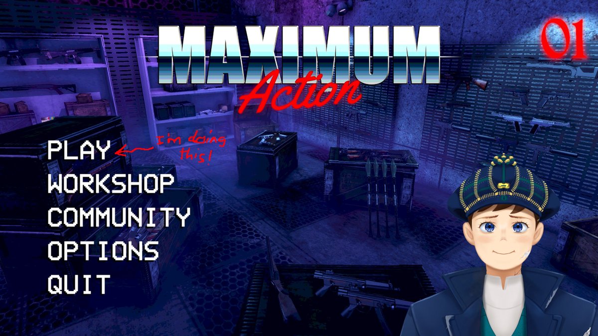 Eugenetintoy's tweet photo. Sorry for the super late thumbnail. Morning was bananas busy!
Playing Maximum Action in 30 minues!
4:00pm EST, 1:00pm PST, 8:00pm UTC
#Eugenevox #Vtuber #MaximumAction https://t.co/mMl8DwFrN6