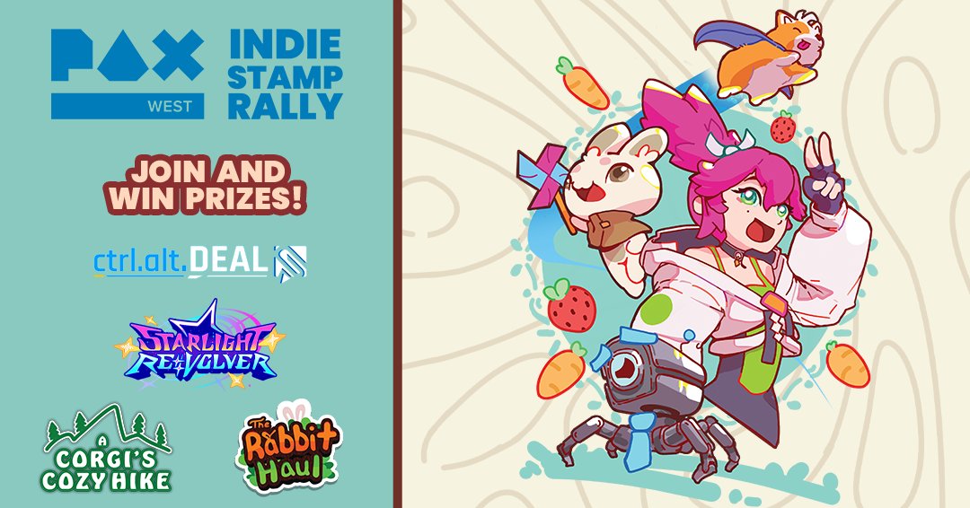Only By Midnight | Ctrl Alt Deal demo on Steam! (@onlybymidnight) on Twitter photo We're joining a stamp rally at #PAXWest , hosted by our awesome friends <a href="/CalderaInteract/">The Rabbit Haul 🐰 Wishlist now on Steam!</a> (652)! Come by booth 1510 to get our stamp, and check out <a href="/RescuePetsGame/">A Corgi's Cozy Hike ➡️AVAILABLE NOW!!</a> (861) and <a href="/StarlightRev_EN/">Starlight Re:Volver 💖 EA OUT NOW ✨</a> (440) for more stamps! (Oh, and try the #CtrlAltDeal demo while you're here!) We're joining a stamp rally at #PAXWest , hosted by our awesome friends <a href="/CalderaInteract/">The Rabbit Haul 🐰 Wishlist now on Steam!</a> (652)! Come by booth 1510 to get our stamp, and check out <a href="/RescuePetsGame/">A Corgi's Cozy Hike ➡️AVAILABLE NOW!!</a> (861) and <a href="/StarlightRev_EN/">Starlight Re:Volver 💖 EA OUT NOW ✨</a> (440) for more stamps! (Oh, and try the #CtrlAltDeal demo while you're here!)