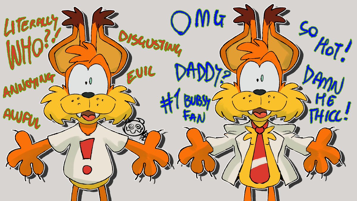 online discussion around Bubsy 

(This is my first and LAST Bubsy fanart)