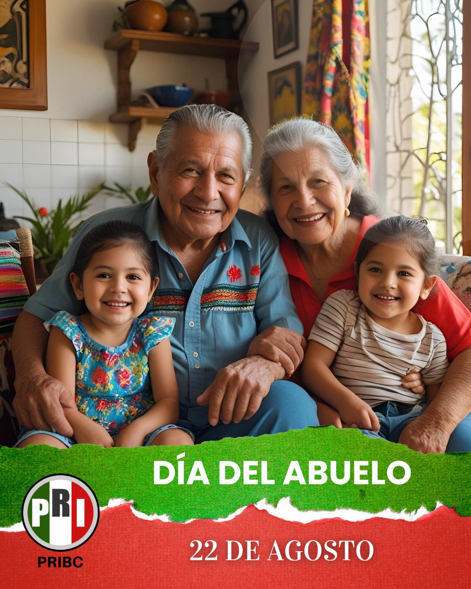 Un abrazo especial para nuestros abuelos, fuente de sabiduría, amor y experiencia. Hoy celebramos su legado y el impacto que tienen en nuestras vidas.

<a href="/PRI_Nacional/">PRI</a> 
<a href="/alitomorenoc/">Alejandro Moreno</a> 
<a href="/alvaroaldreteg/">Alvaro Aldrete</a> 

#DíaDelAbuelo #PRI #PRIBC