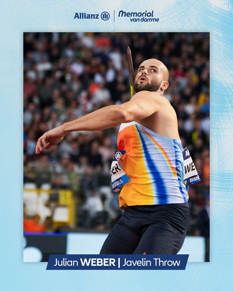 MVDbrussels's tweet image. Julian Weber wins the #BrusselsDL in the Men’s Javelin Throw! 💎🇧🇪 
 #AllianzMemorialvanDamme #GetReadyForTheBest #WandaDiamondLeague