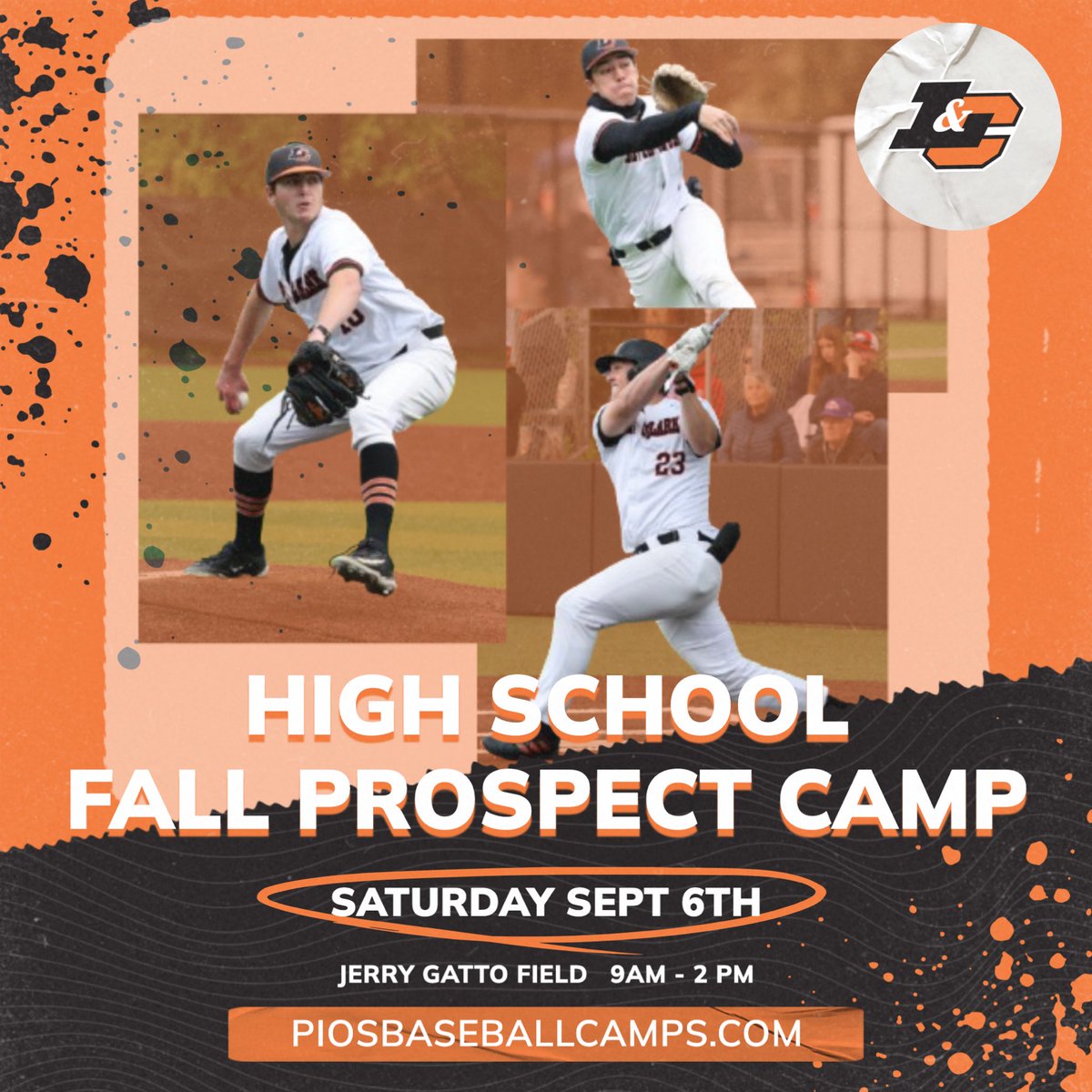We are just over ✌🏼 weeks from our Fall Prospect Camp!  Still a few spots left, so don’t miss out and register today at piosbaseballcamps.com
