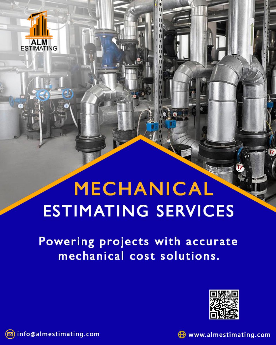 estimatingALM's tweet image. Power your projects with accurate mechanical estimating — from HVAC to plumbing &amp;amp; piping, we deliver precision that wins bids.
📧 info@almestimating.com | 🌐 almestimating.com
#MechanicalEstimating #ConstructionExcellence #HVAC #CostEstimating #ALMEstimating