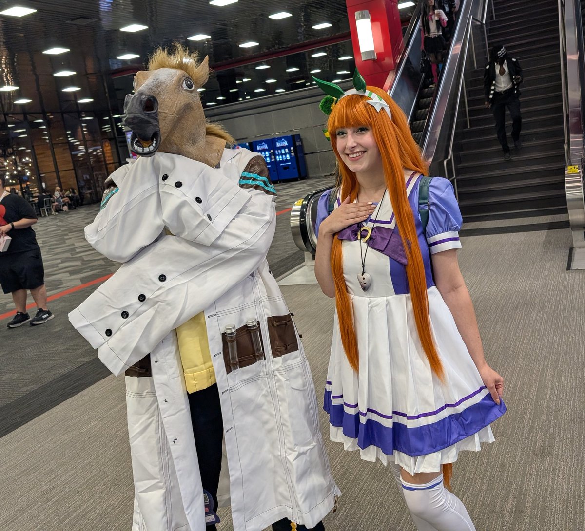 Goosaphone's tweet photo. Me and Agnes Tachyon, might be one of my favorite cosplay hall shots of all time https://t.co/N2SMc9qled