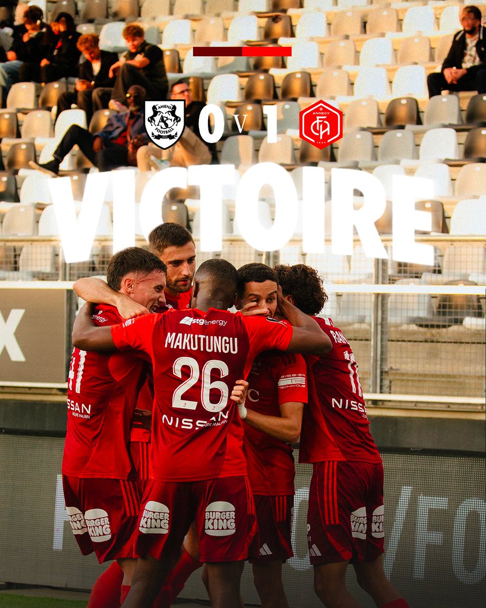 FCAnnecy's tweet image. 🔚✅

ÉNORME VICTOIRE DES REDS!! 😍
👊🥰Pour la première fois, les Reds s’imposent au stade de la Licorne et décrochent leur premier succès de la saison 2025/26, une véritable victoire d’équipe ! 🫂

#AllobrogesVaillants
#ASCFCA