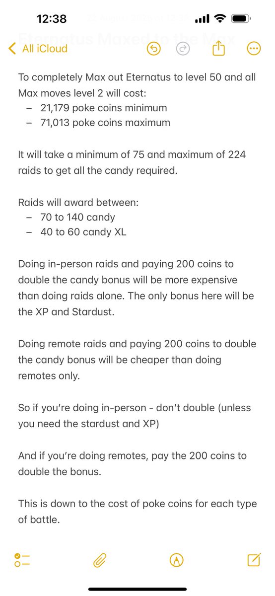 iRiTweets's tweet photo. Pokémon Go Eternatus power-up!!!

Basically - costs A LOT
If you pay-to-play:

- DON’T double up on in-person
- DO double up on remote raids

My calculations attached. 
#PokemonGO #Eternatus https://t.co/FMxSpnoEsL