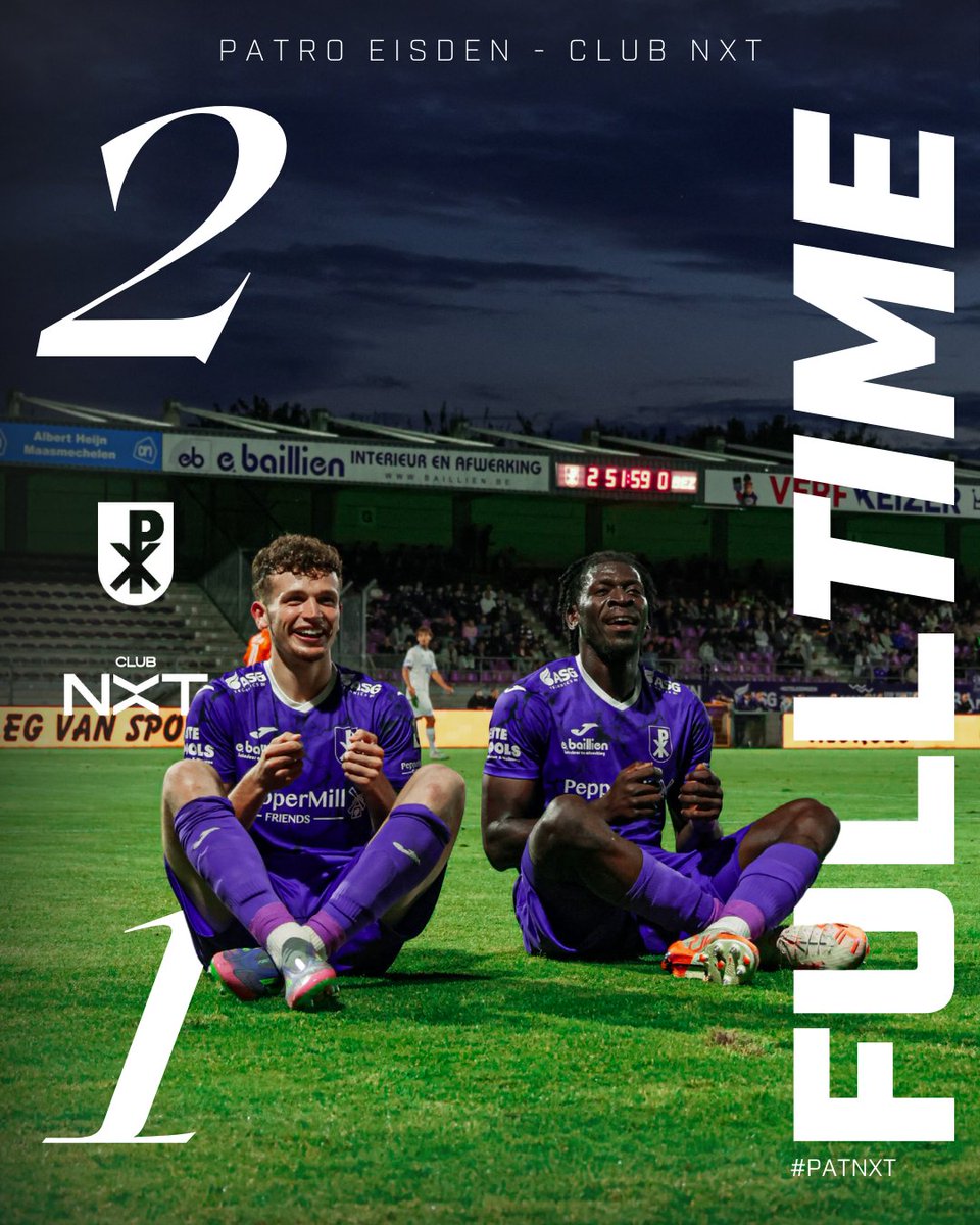 patro_eisden's tweet photo. 𝗙𝗨𝗟𝗟𝙏𝙄𝙈𝙀 🕙

We winnen onze tweede thuiswedstrijd met 2-1 van de Bruggelingen en pakken zo 6 op 6 in onze eerste twee thuiswedstrijden! 🫡

#koempels #vechtenenwinnen #PATNXT https://t.co/Wx1tgie4gK