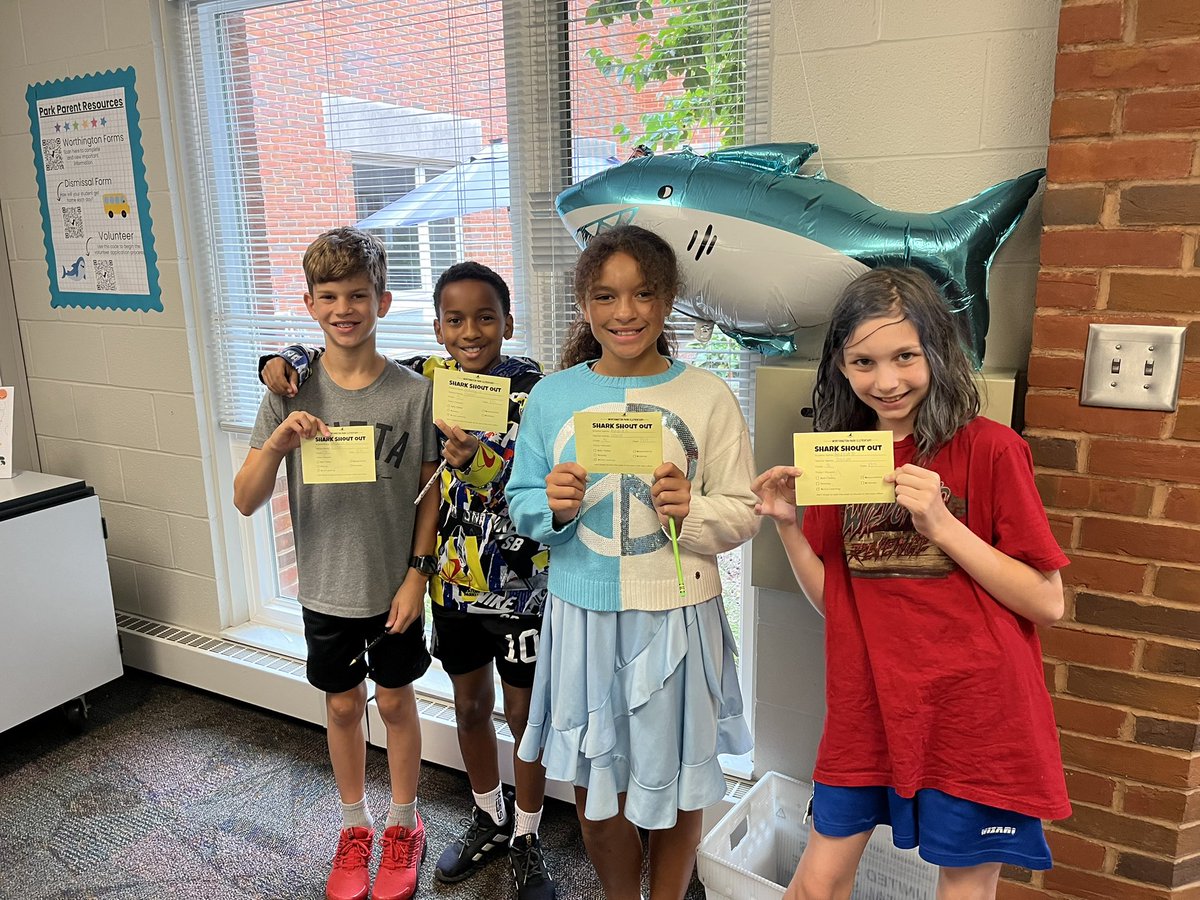 Happy Fri-Yay from the all of our #ParkSharks!  Our first Friday as a whole school was an action packed day for all. We even ended the day with an all school assembly talking about what it means to be a  S.H.A.R.K. #ItsWorthIt #ParkSharks 🌊🦈💙