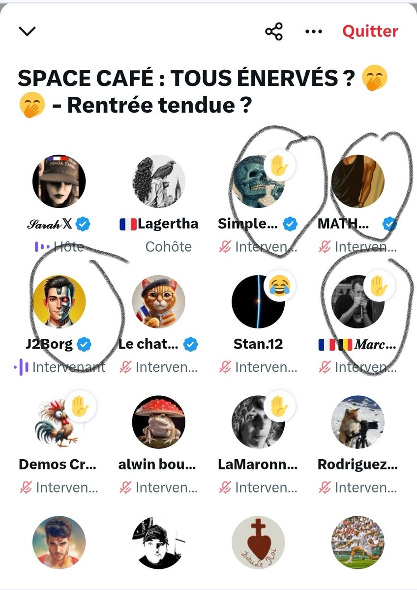 #BrevesDeSpace 
Début du space, <a href="/SarahHRakM4/">𝒮𝒶𝓇𝒶𝒽 𝕏</a>:
"En 2022, les zemmouriens ont envahi mes spaces sans que je m'en rende compte, je vais être vigilante !"
1 heure après, les mecs ont juste mis une écharpe pour se dissimuler et...: