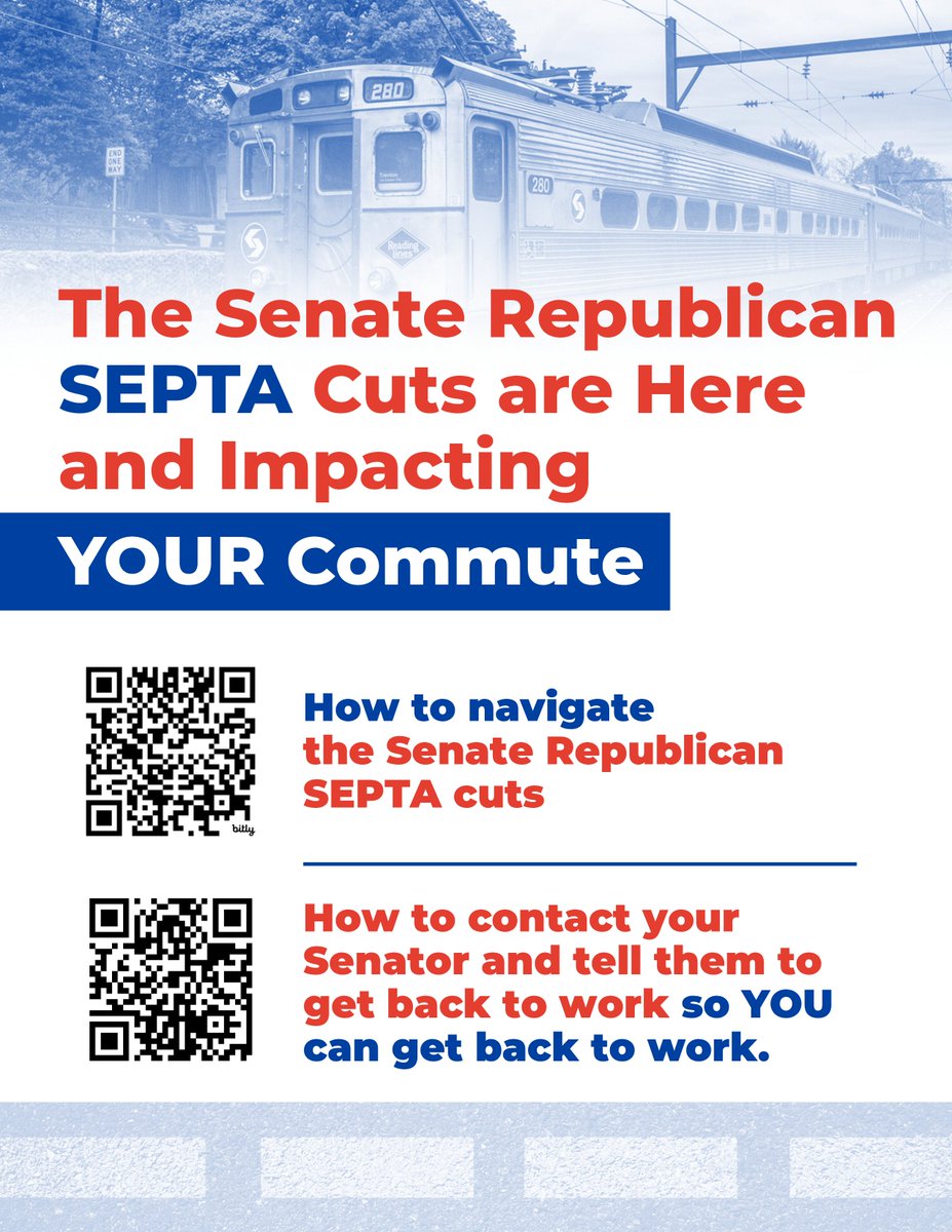 PhillyHouseDs's tweet image. Take some time to let @PASenateGOP know how this crisis is going to affect your commute, your family, and your community. You deserve a serious solution for a sustainable future for #SEPTA and that&apos;s what we&apos;re fighting for.