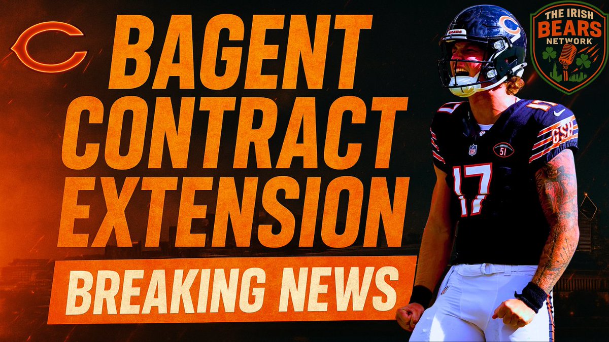 🐻🔥 BREAKING BEARS NEWS! 🔥🐻

Join <a href="/IrishBearsShow/">Ciaran 🐻🇮🇪 (Irish Bears Network & Bear Era)</a>  and <a href="/sdkoral/">Scott Koral</a>  on The Irish Bears Network as we break down Tyson Bagent’s contract extension with the Chicago Bears.

💰 What it means for the QB room
🏈 Impact behind Caleb Williams
🔥 Our instant reactions
📺 Full video