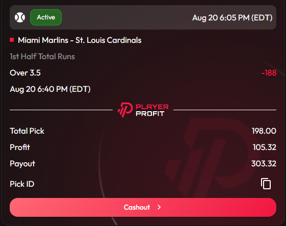 40BeforeNoon's tweet photo. CASH IT AGAIN 

2 DAYS IN A ROW ✅✅✅

Today's MLB Pick August 20th

Start Your First Challenge To Get FUNDED

Code: Buck 10% OFF every time

https://t.co/a59HAYBgV4 https://t.co/J0d2sgvnVq