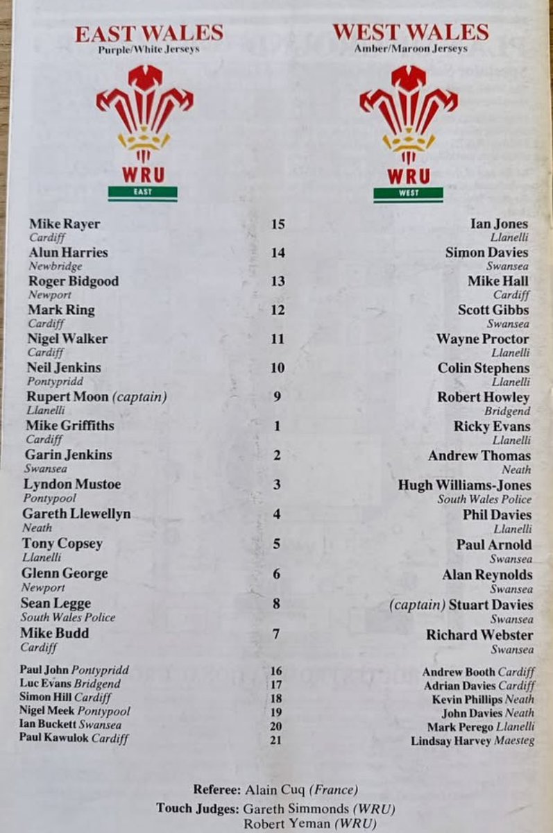 rees_ow's tweet photo. @chrisberry1980 @Oweninsouts @WelshRugbyUnity I was at this game when I was in Junior school. I remember supporting East Wales in Cardiff because the East Wales region represented me and I identified with it. So, yes, I would support an East Wales side based in Cardiff. https://t.co/xjc2VsuHu8