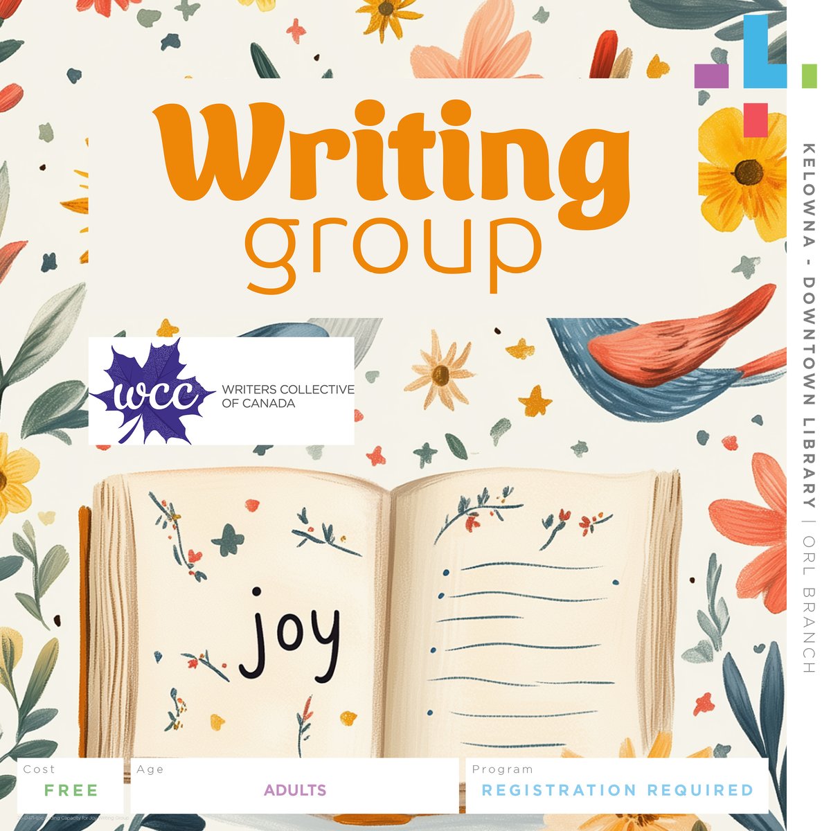 We're happy to extend the Expanding Capacity for Joy writing program through until December.
Join in sessions where writers share what they've written as a form of expression and listeners provide positive feedback.
Register here: orl.libcal.com/event/3889197