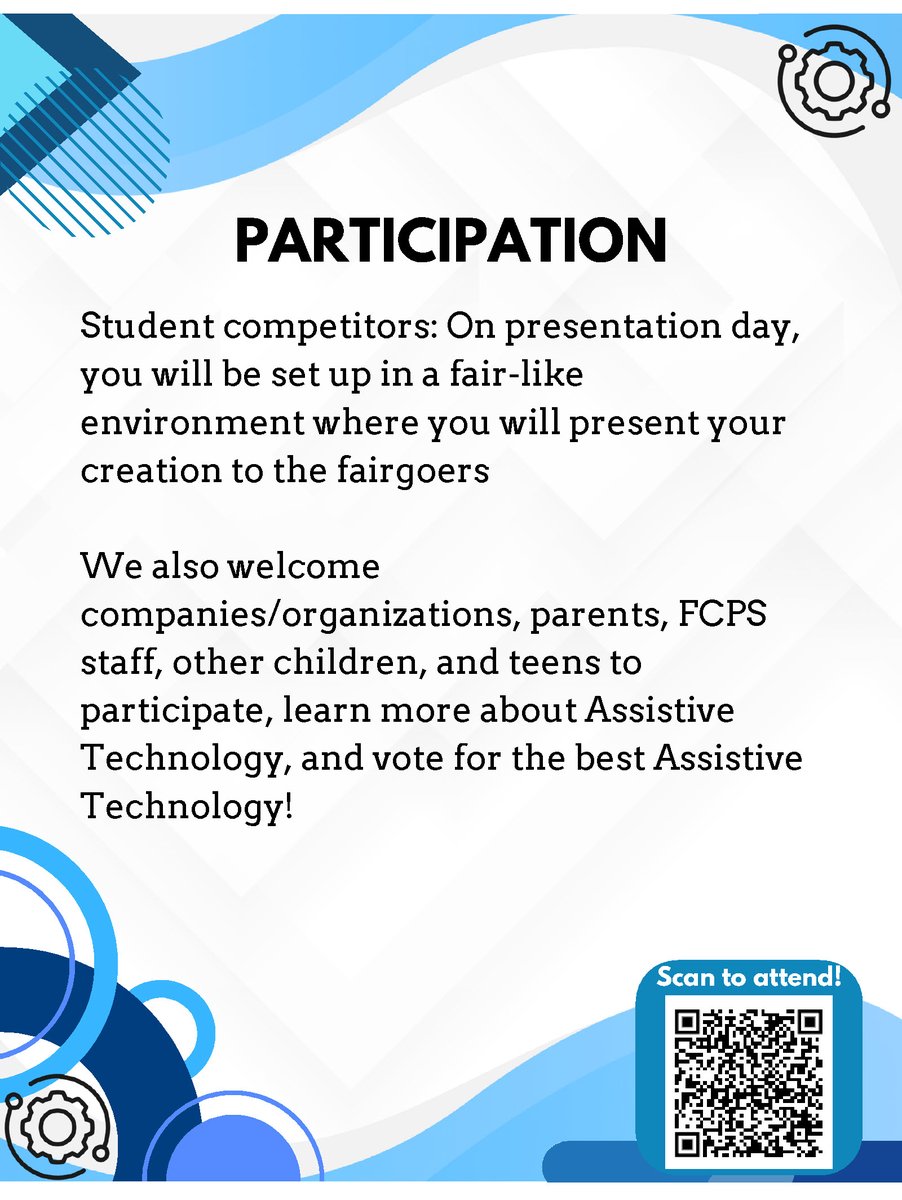 Want to learn more about AT? The virtual AT Fair is hosted by Thomas Jefferson's Assistive Technology Club on Saturday, 10/4/25, from 3-4 p.m. It is designed to connect everyone in the AT community.  Parents get to vote for the best AT. #ATFair #StudentLed <a href="/ATS_FCPS/">ATS FCPS</a>