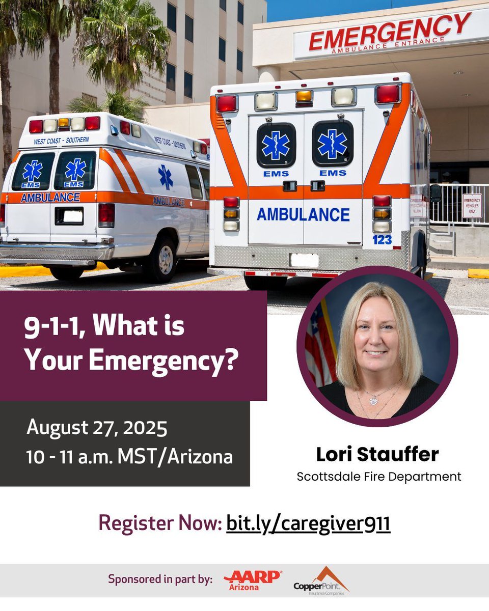 DuetAZ's tweet photo. What happens when you call 9-1-1? 🚒

Join our free webinar Wed, Aug 27 at 10am AZ time w/ Scottsdale Fire Dept. Learn when to call and what to expect from Lori Stauffer.
Register: https://t.co/4ctKy2FJID

Sponsored by @AARParizona &amp; CopperPoint https://t.co/DVROL6tqO4