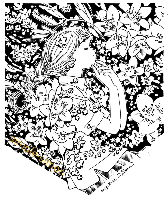 おはようございます☀️朝の再掲のお時間です。
「フリージア」
カラーの絵を描いていると、
やっぱりカラーカラーは、いいよね、と思うのですが、モノクロを描くとこれはこれでいいなあ、と今更なことを思うのでした。

本日も良い1日を! 