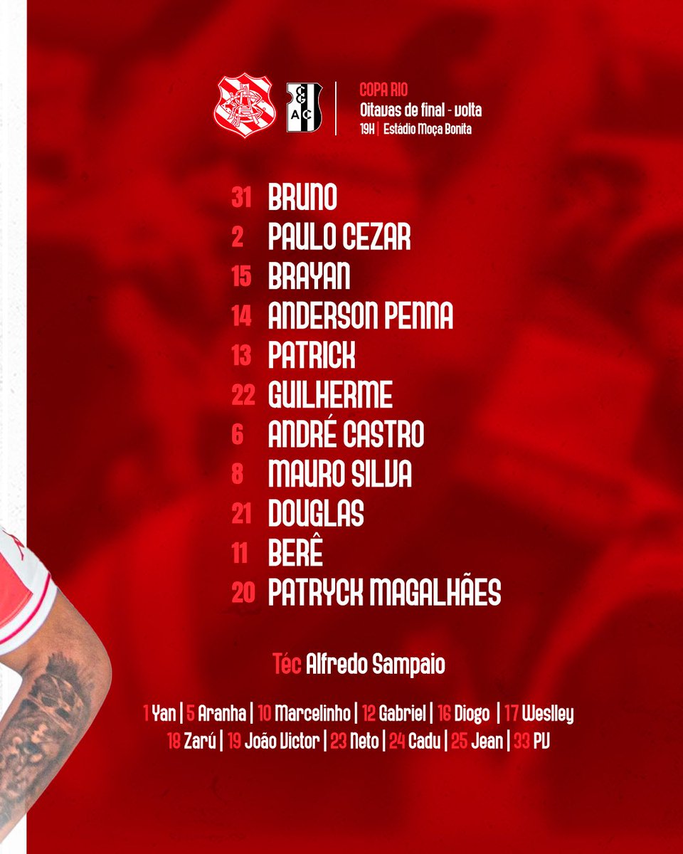 📋 O Bangu está escalado para enfrentar o Campo Grande pela Copa Rio! #SempreBangu