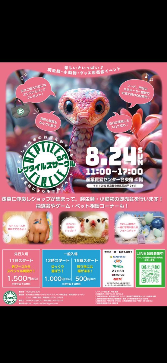 8月24日
東京都立産業貿易センター台東館で開催される、レプタイルズサークルに出店致します‼️
種親に拘り繁殖させたフロリダハコガメをメインで連れて行きます。
フロリダハコガメに興味がある方は、是非見に来て下さい😊
お待ちしてます‼️
#レプタイルズサークル
#フロリダハコガメ
#トウブハコガメ