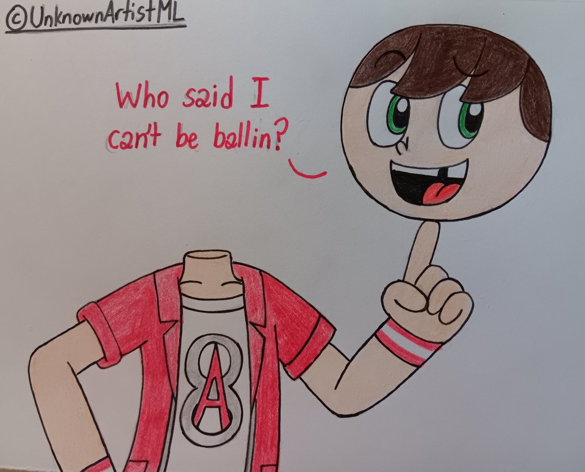 UnknownArtistML's tweet image. If Alan could detach his head like a dullahan, he would morphed his head into a round sphere, so he can practive playing Basketball, Volleyball, etc.

Idea by @AnimatesSizzle.

#UnknownArtistML #Alan #Dullahan #Headless #Ball #OC #OCArt #TraditionalArt