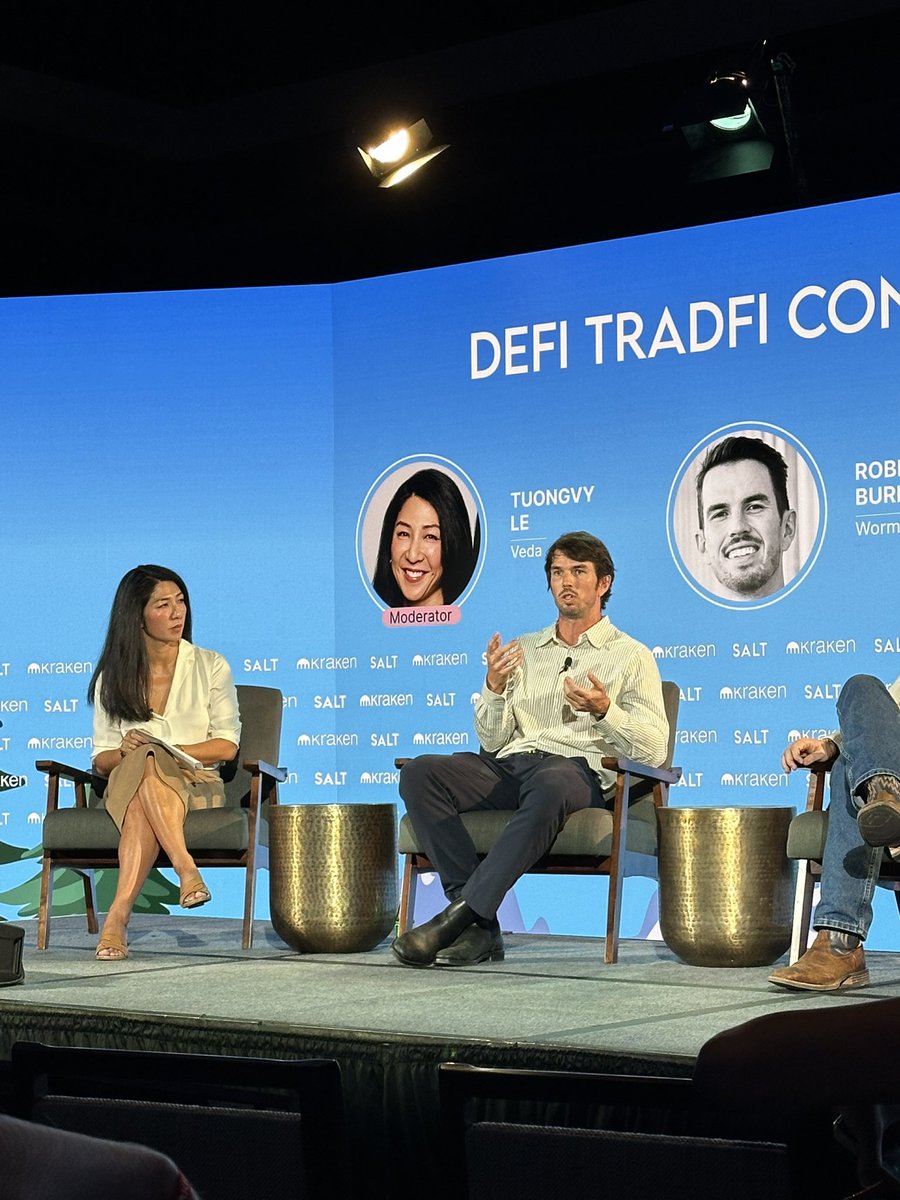 Wormhole co-founder Robinson Burkey presenting at SALT Conference panel on DeFi and TradFi convergence