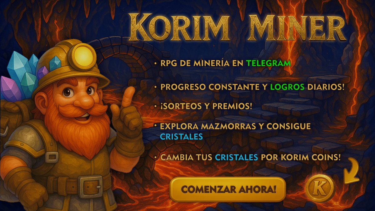 💎 Mina cristales, defiende tu botín en PvP y saquea a otros mineros.

💰 Convierte tus KC en USDT y retira al instante en 👉 korim-miner.com

⚔ Únete a la comunidad: t.me/korim_miner