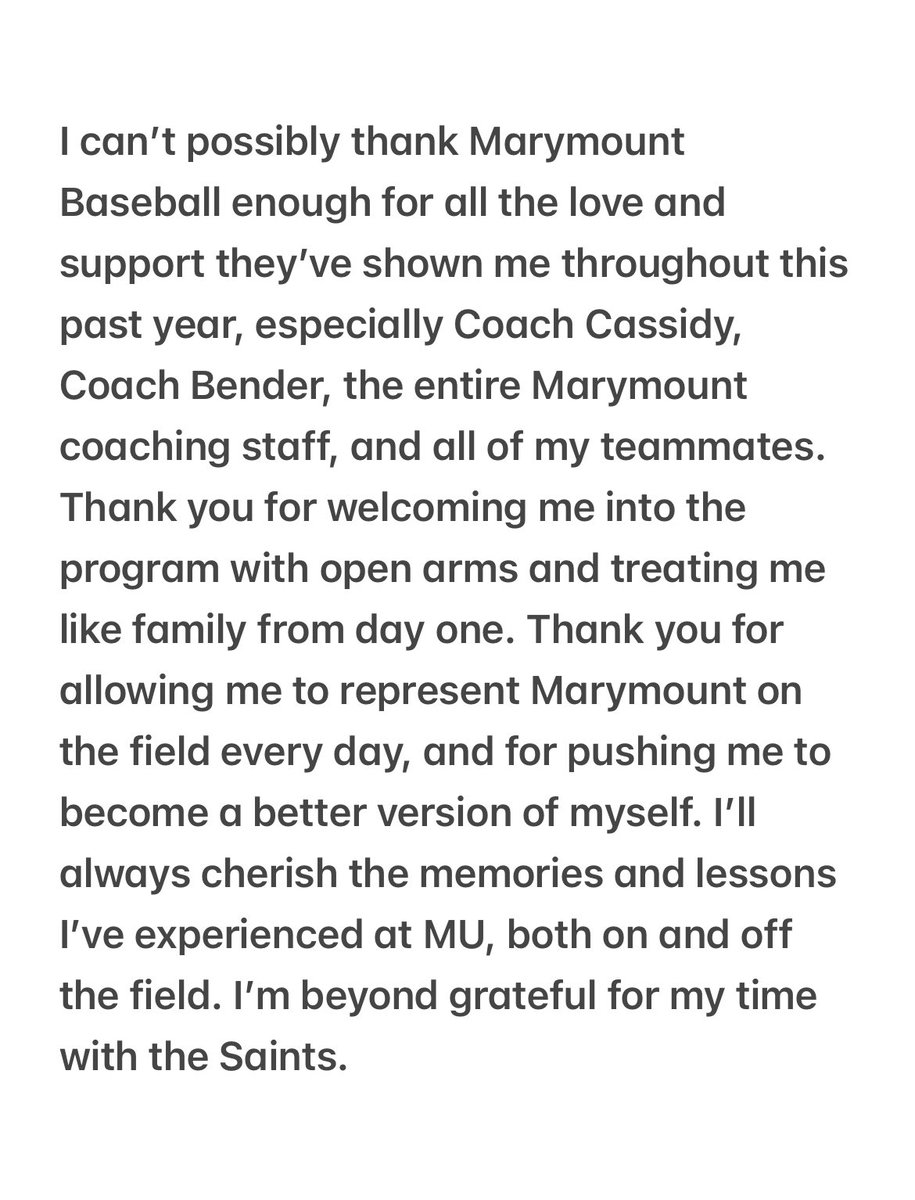 Thank you <a href="/MarymountBASE/">Marymount Baseball</a> 💙