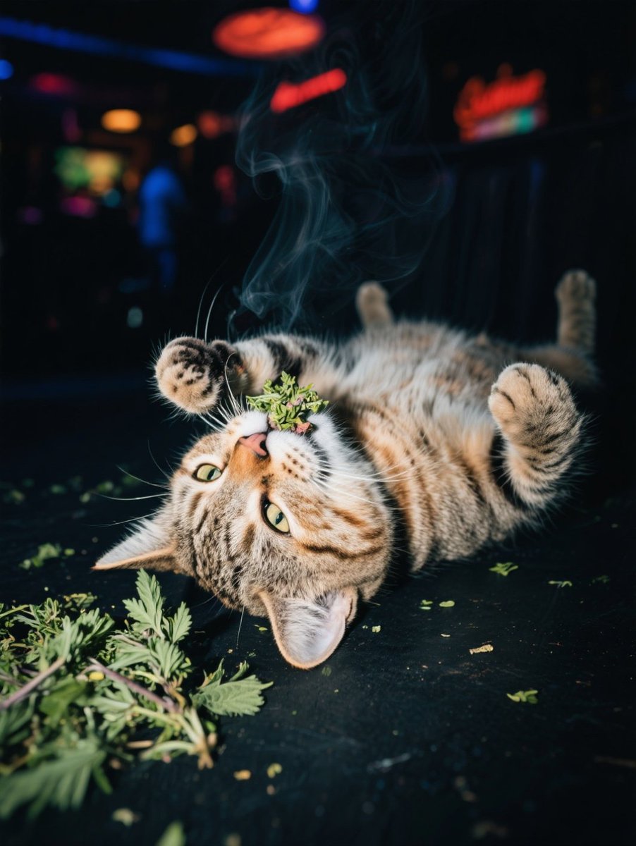 Dude, that last night party was off the hook!
Highest grade catnip I ever had!