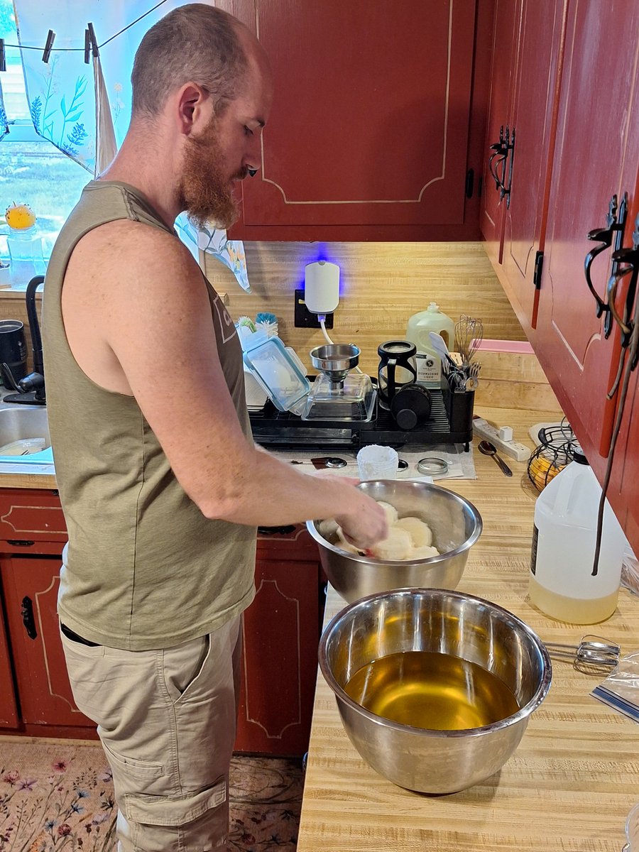 In the kitchen everyday now whipping up new batches of our all natural goats milk soaps! We'll have restocks of sold out soaps in 4 weeks. In the meantime please check out what we do have in stock. All soap purchases are going towards CJs medical bills. 🐐🥛🧼✨️