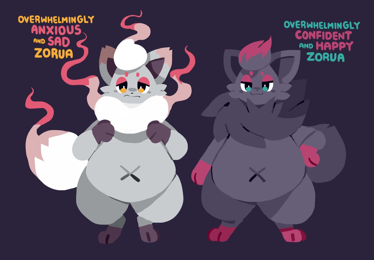 sutihukka's tweet image. there are two zoruas inside of me