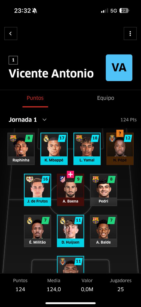 🚨 CLASIFICACIÓN J1 🚨

💥 FANTASY KAOS 💥

🥇<a href="/bambu_nny/">REY BAMBU 👑</a> 424 ptos
🥈<a href="/lolitobelltall/">Lolo Belltall Ramos</a> 422 ptos
🥉<a href="/Juanarrien9/">⚽Juan⚽</a> 419 ptos

🌟 Altamont del equipo de <a href="/Juanarrien9/">⚽Juan⚽</a> por ser el mejor manager de de la jornada con 103 ptos
🌟 Vicente Antonio por ser el mejor manager del Draft con 124 ptos