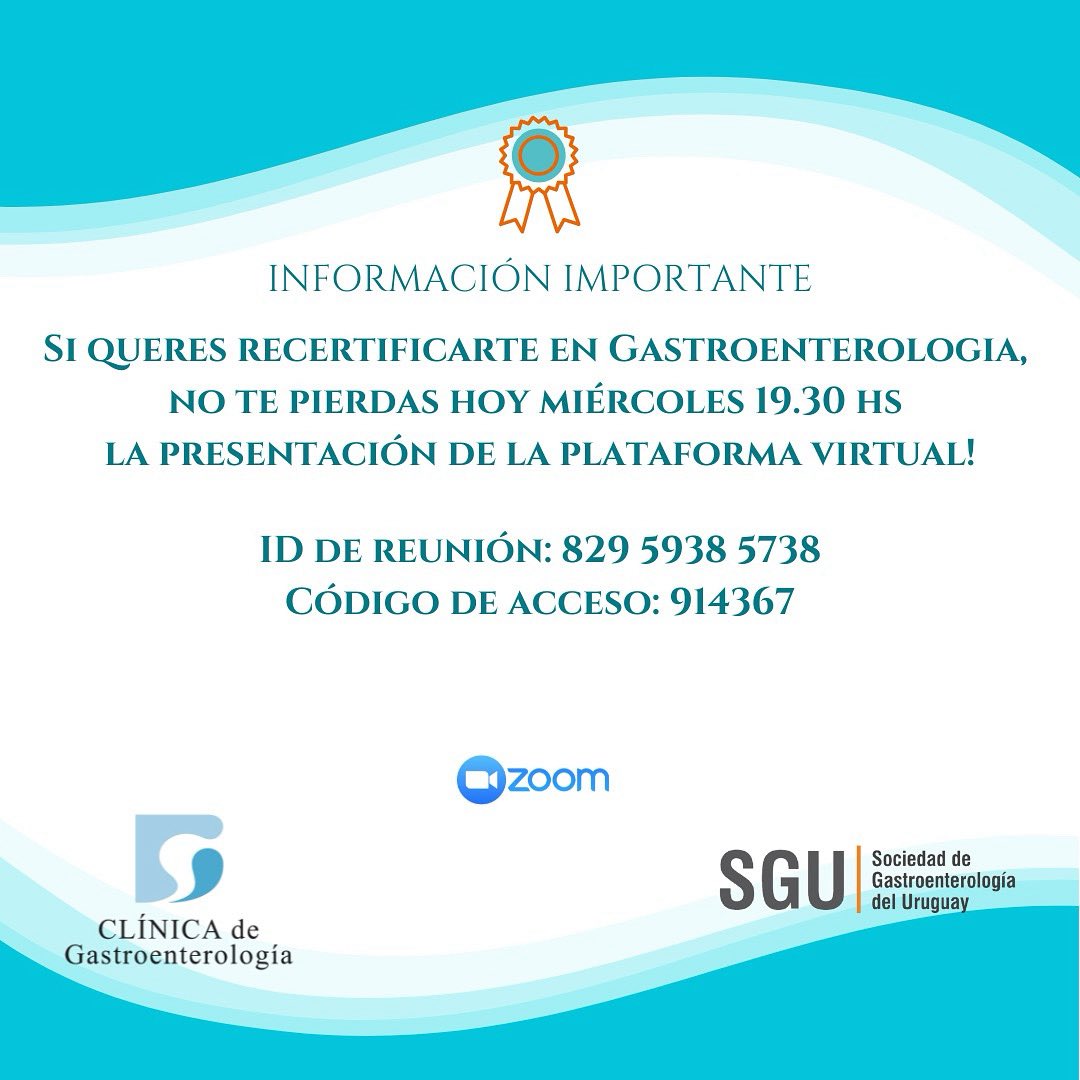 Re ñcertificación en Gastroenterología
#hoy