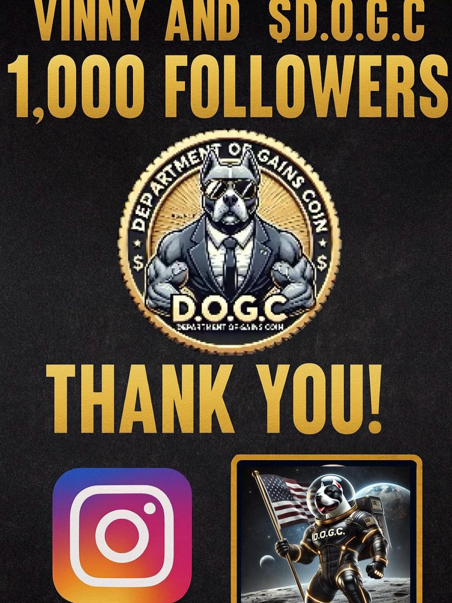 DOGC_OFFICIAL's tweet photo. 🚨🔥 WE DID IT – 1,000 STRONG! 🔥🚨

The $D.O.G.C. Army just hit 1,000 followers on Instagram, and this is only the beginning! 💪🐶💰

From day one, we promised to build something REAL — a crypto that bridges fitness + finance and gives power back to the people. Now, with every new holder, our movement grows stronger. 🚀

👉 The question is: Will you be one of the early believers who rides this wave to the top… or will you look back wishing you got in sooner? 👀

💎 Join the Revolution. Own the Future. Fuel the Gains. 💎

✅ BUY NOW: https://t.co/zCAZJ2sk4p

#DOGC #CryptoMeetsFitness #USAMadeCrypto #MadeInAmerica #CryptoCommunity #CryptoMovement #FitnessAndFinance #Solana #CryptoArmy #EarlyInvestors #FOMO #LetsGo