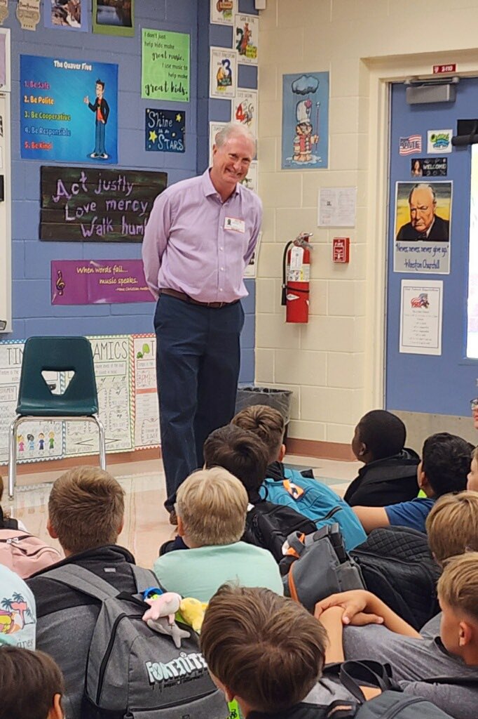 VME 5th graders welcomed Mr. John Evans, the principal Timpanist with the Naples Philharmonic Orchestra today. They learned about what it is like to be a professional musician and got a sneak peek of their Trip to the Phil field trip coming up next month.