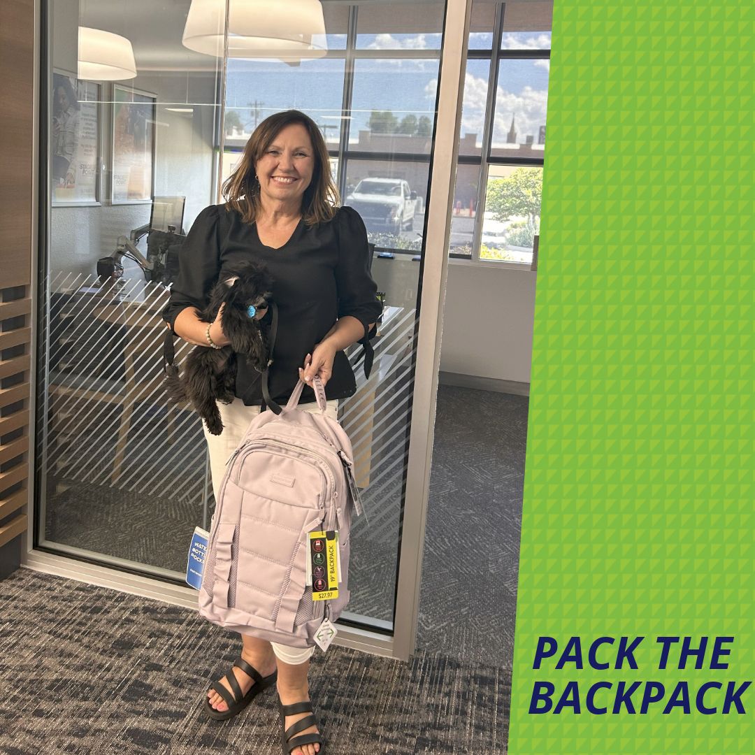 Debbie with Choice One Mortgage snuck in a late one! We'll take it! #PacktheBackpack