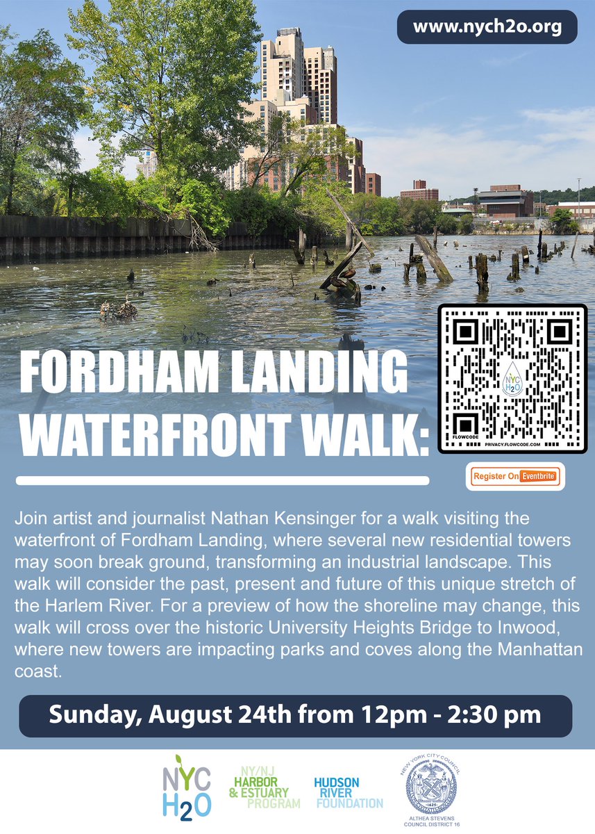 Join us this weekend for another AMAZING walk led by Nathan Kensinger along the Fordham Landing Waterfront!

Reserve your free ticket here: eventbrite.com/e/1559436489519
