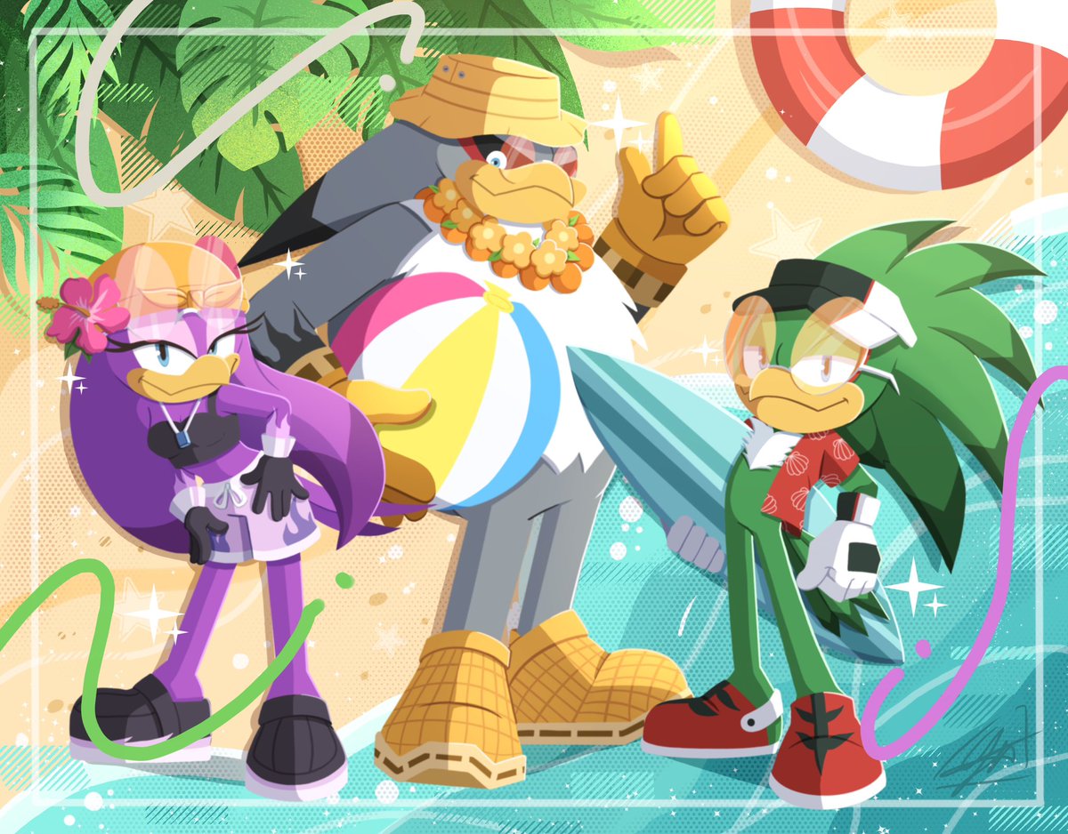 ✨The final three of my Sonic summer illustrations The Babylon Rogues 💚💜🩶

#SonicTheHedgehog #babylonrogues #jetthehawk #sonicfanart #wavetheswallow #stormthealbatross