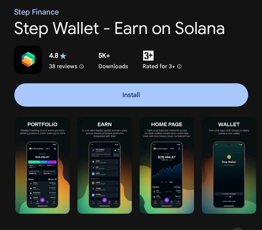 Step Wallet download promo with app store links