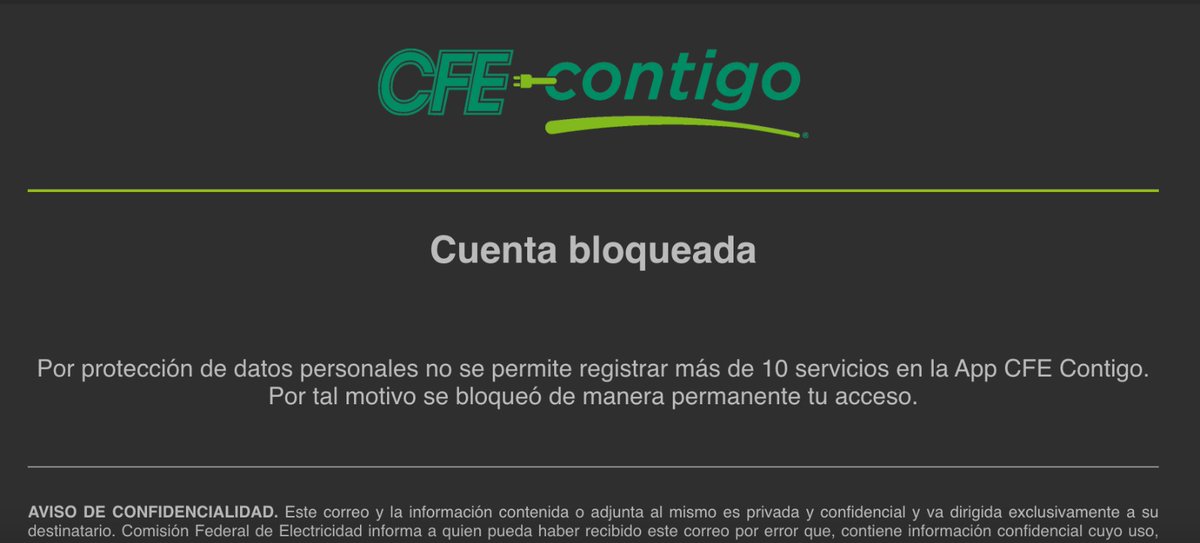 xblacklusterx's tweet photo. @CFE_Contigo me bloquearon mi cuenta por querer añadir y pagar otro servicio. No era mejor una alerta preventiva en lugar de bloquearme la cuenta así de huevos? https://t.co/5CFMxftsfJ