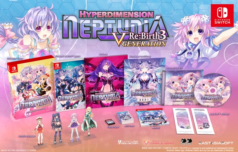 Just a friendly reminder to secure your preorder for Hyperdimension Neptunia Re;Birth3 V GENERATION for Nintendo Switch! Only 2000 LEs will be produced and include the game, manual, soundtrack, stickers, mini-case, acrylic standees and certificate! ow.ly/lV3450WC9h0