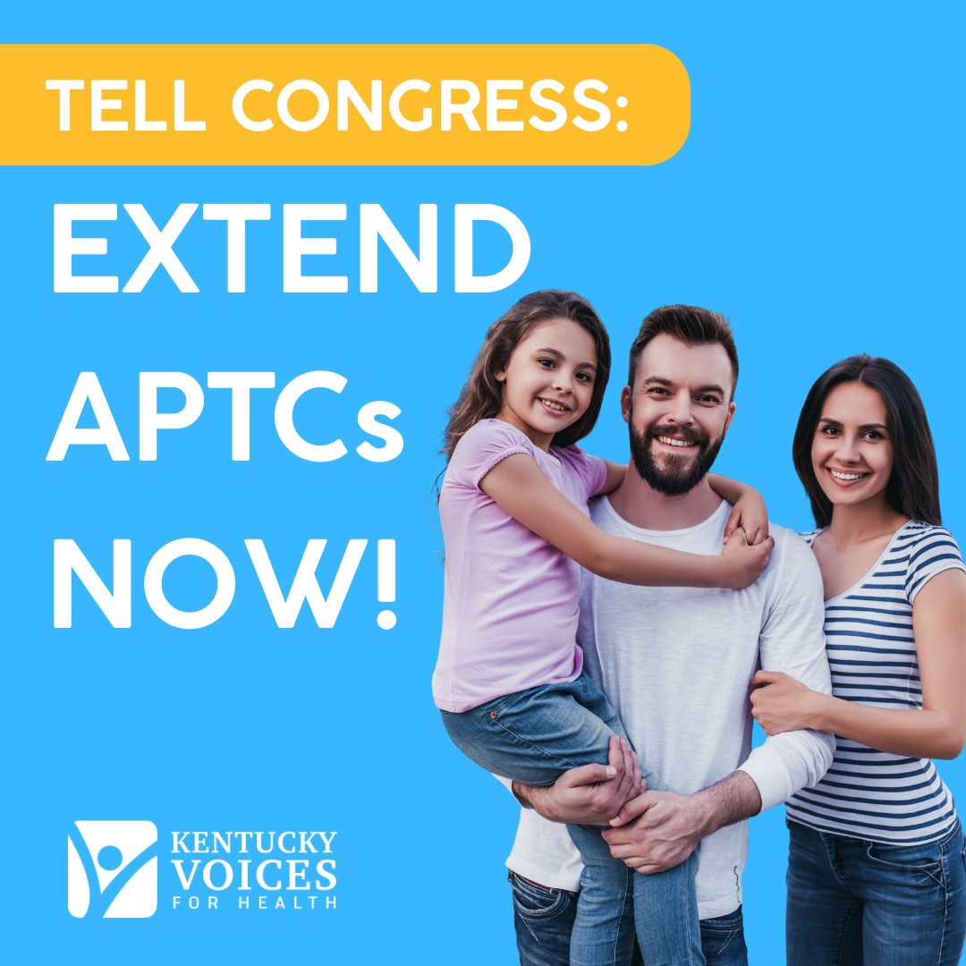 Enhanced Advanced Premium Tax Credits help keep health coverage affordable for Kentuckians... especially our older adults, rural families, small business owners, and self-employed. Protect these savings! Congress must act before the enhanced APTCs expire at the end of the year.