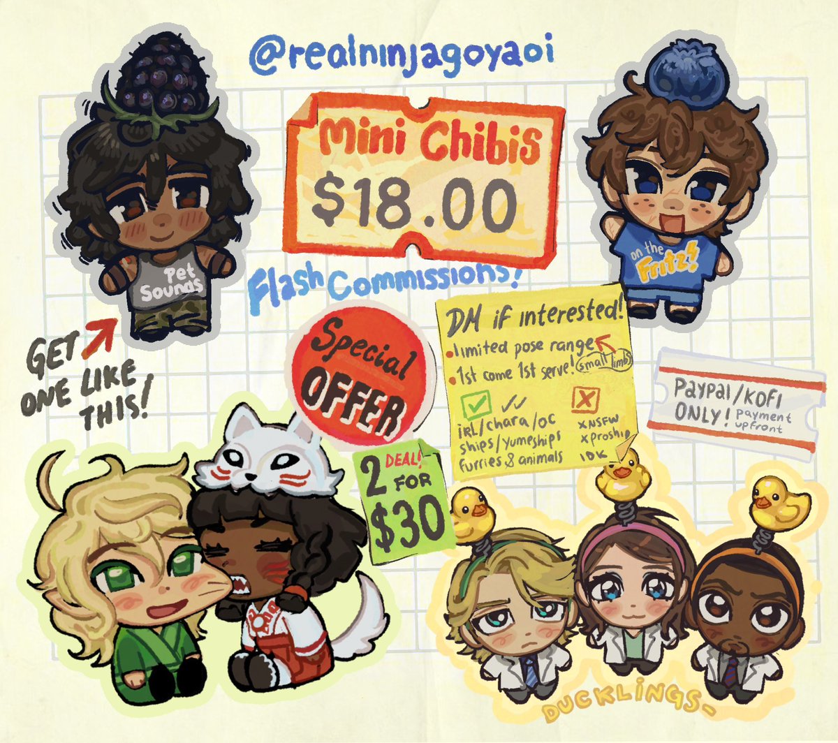 🍅 MINI CHIBI CMS OPEN 🍅

🏷️ DM if interested in moe blobslop  
🏷️ p@yp@l / k0f1 only! 
🏷️ detailed props may cost a little extra, feel free to ask