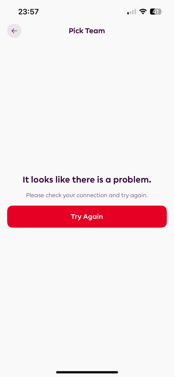fenasilerden's tweet photo. @OfficialFPL whenever I try to make a change and save my team I get this from
the app?? https://t.co/qyBcnH2P5I